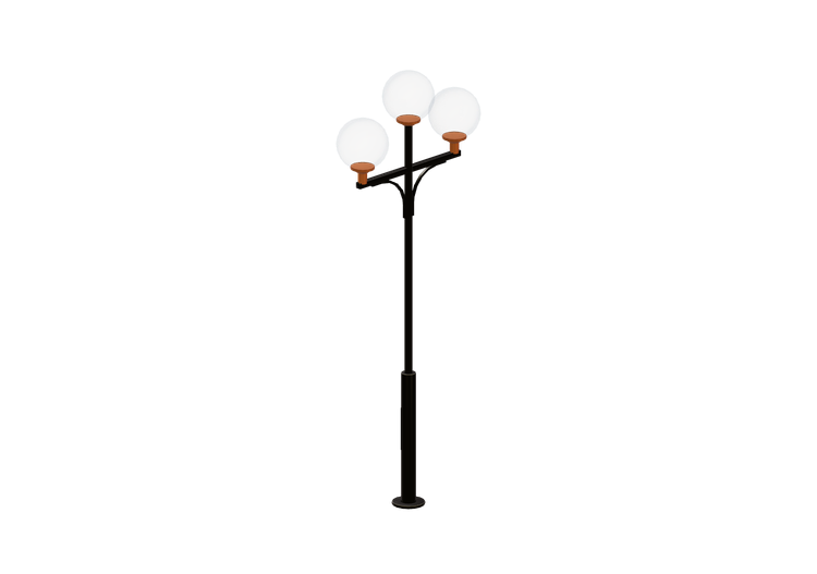 Réverbères routiers 3D - Réverbère avec trois lampes -... Réverbères routiers 3D - Réverbère avec trois lampes -...