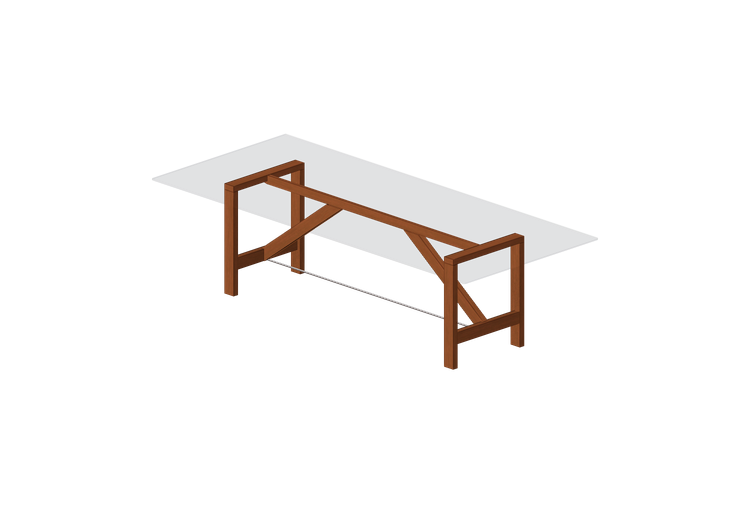 3D Tisch - Holztisch mit Glasplatte - Horm - Capriata Glass... 3D Tisch - Holztisch mit Glasplatte - Horm - Capriata Glass...