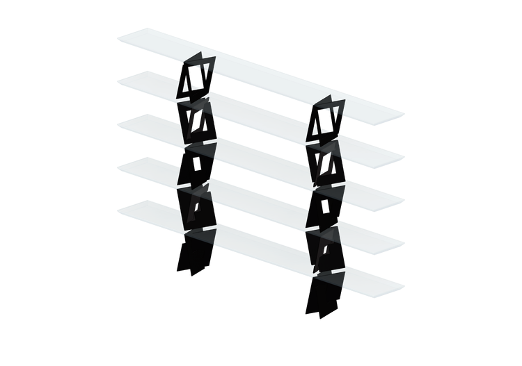 Estantes 3D - Estante de vidro - Horm - Quadror 4 - Horm Estantes 3D - Estante de vidro - Horm - Quadror 4 - Horm