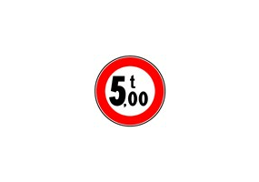 Signaux - Accès interdit aux véhicules dont le poids total en charge excède le nombre indiqué