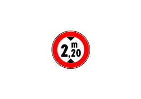 标志 - 禁止长度超过2.2米的车辆通行