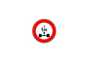 Zeichen - Verbot für Fahrzeuge über der angegebenen tatsächlichen Achslast 1 t