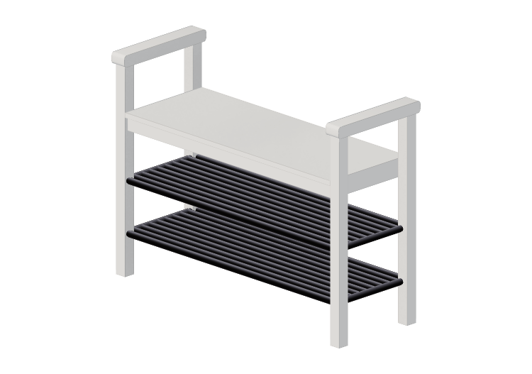 Chaises 3D - Banc en bois laqué - Ikea - Hemnes - IKEA Chaises 3D - Banc en bois laqué - Ikea - Hemnes - IKEA