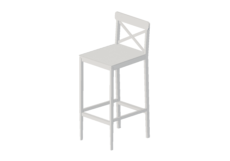 Chaises 3D - Tabouret en bois laqué - Ikea - Ingolf - IKEA Chaises 3D - Tabouret en bois laqué - Ikea - Ingolf - IKEA