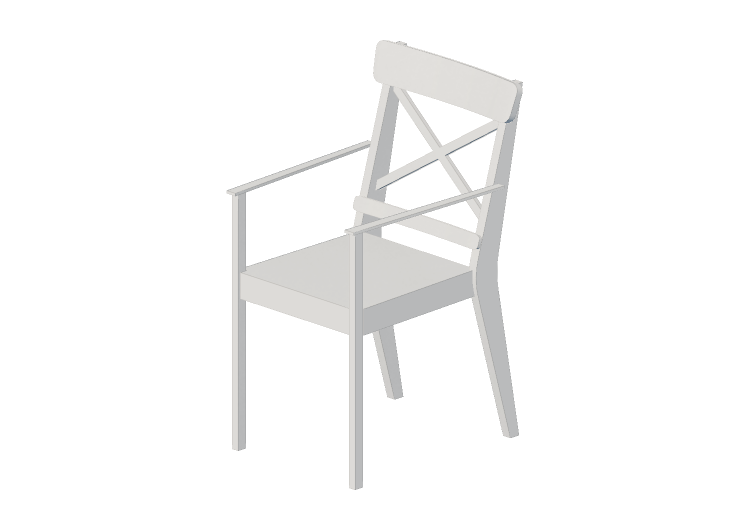 3D Stühle - Stuhl aus Holz lackiert - Ikea - Ingolf - IKEA 3D Stühle - Stuhl aus Holz lackiert - Ikea - Ingolf - IKEA