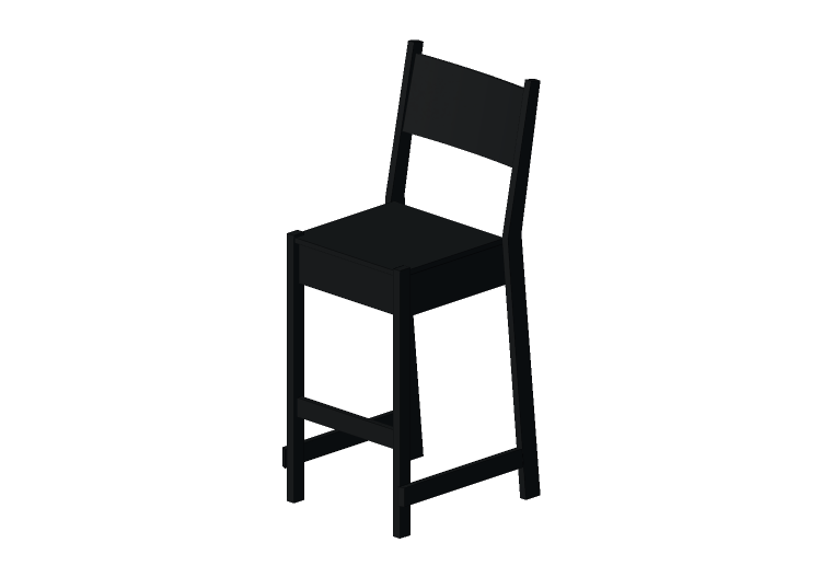 Sillas 3D - Taburete de madera lacada - Ikea - Norråker -... Sillas 3D - Taburete de madera lacada - Ikea - Norråker -...