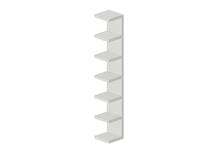 Librerías y Contenedores 3D - Estantería de madera lacada -... Librerías y Contenedores 3D - Estantería de madera lacada -...