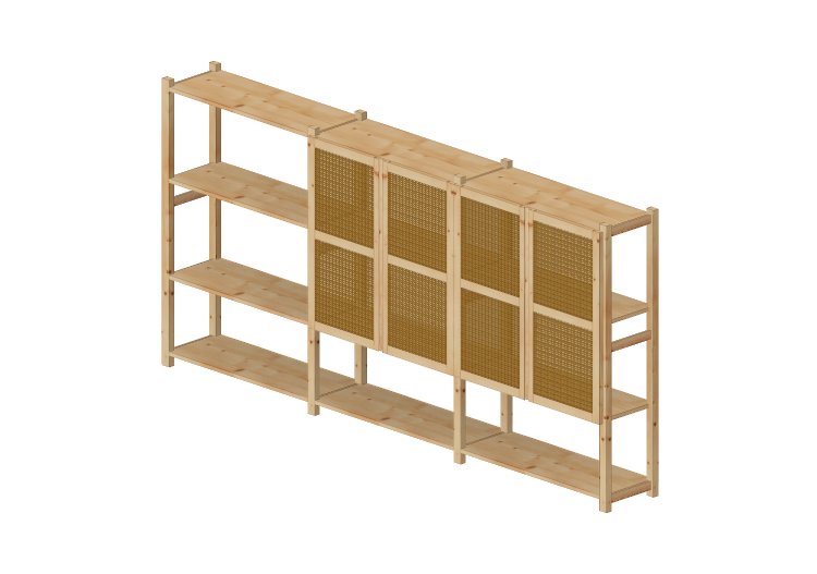 Librerie 3D - Composizione di scaffali con anta - Ikea -... Librerie 3D - Composizione di scaffali con anta - Ikea -...