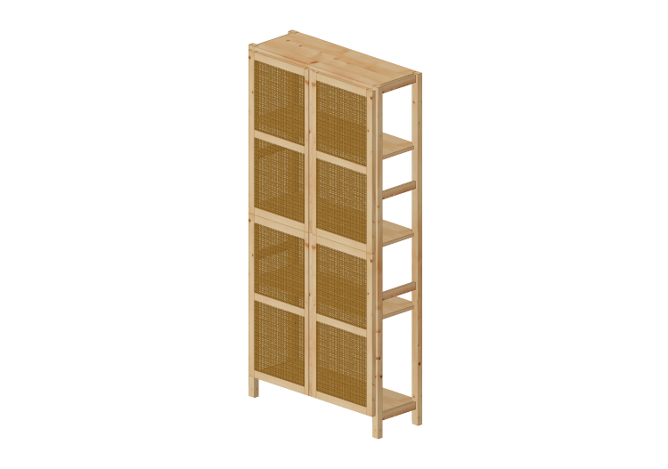 Estantes 3D - Estante con portas de madeira - Ikea - Ivar -... Estantes 3D - Estante con portas de madeira - Ikea - Ivar -...