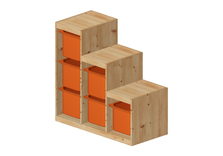 Bibliothèque 3D - Combinaison avec bacs - Ikea - Trofast -... Bibliothèque 3D - Combinaison avec bacs - Ikea - Trofast -...