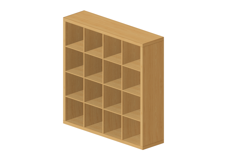 3D Bücherregal und Behälter - Regal aus Holz - Ikea -... 3D Bücherregal und Behälter - Regal aus Holz - Ikea -...