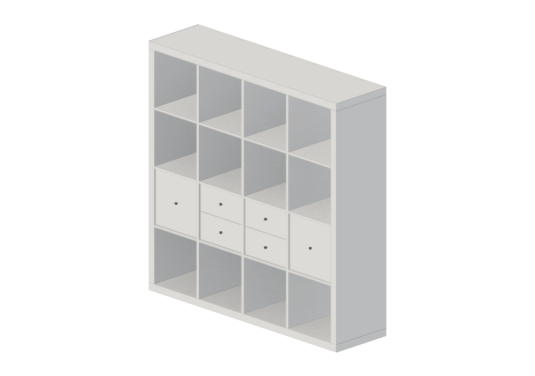 Librerías y Contenedores 3D - Estantería de madera lacada -... Librerías y Contenedores 3D - Estantería de madera lacada -...