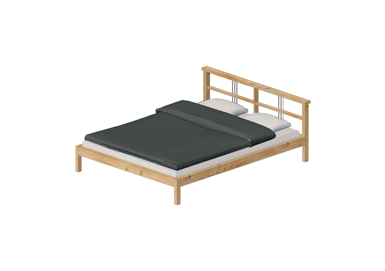 Camas 3D - Cama de casal de madeira - Ikea - Dalselv - IKEA Camas 3D - Cama de casal de madeira - Ikea - Dalselv - IKEA