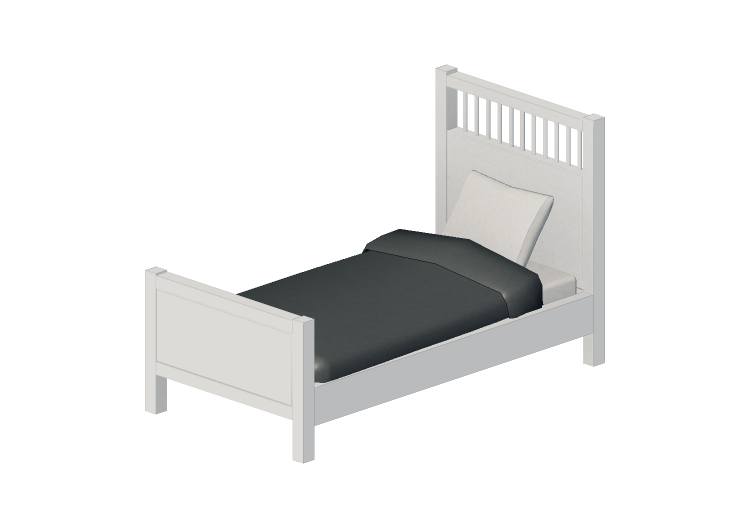 Camas y Mesitas de noche 3D - Cama individual - Ikea -... Camas y Mesitas de noche 3D - Cama individual - Ikea -...