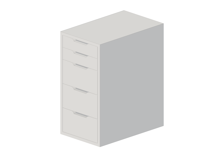 Armarios y Cómodas 3D - Cajonera de madera lacada - Ikea -... Armarios y Cómodas 3D - Cajonera de madera lacada - Ikea -...