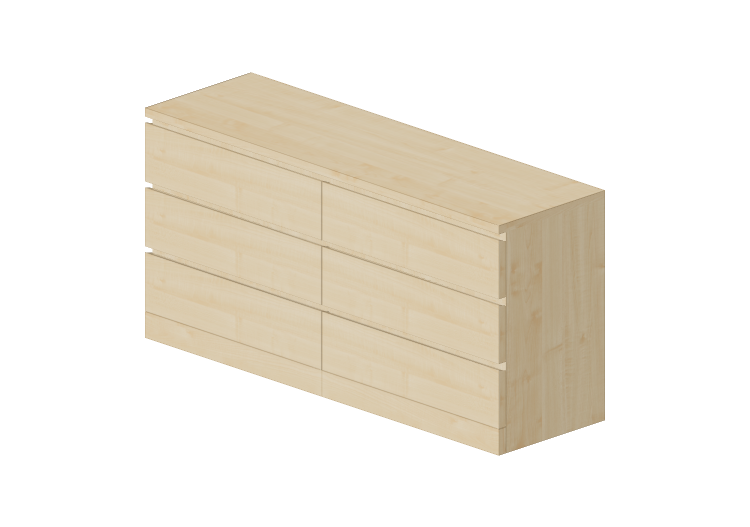 Armoires 3D - Commode en bois - Ikea - Malm - IKEA Armoires 3D - Commode en bois - Ikea - Malm - IKEA