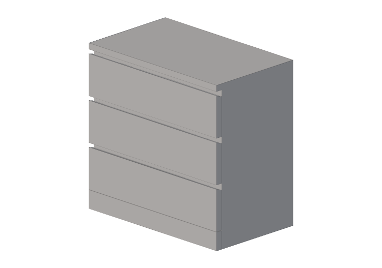 Armários 3D - Cômoda de madeira envernizada - Ikea - Malm -... Armários 3D - Cômoda de madeira envernizada - Ikea - Malm -...
