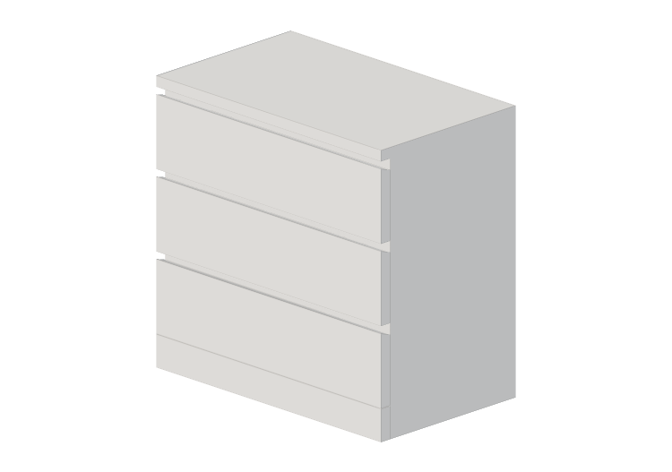 Armoires 3D - Commode en bois laqué - Ikea - Malm - IKEA Armoires 3D - Commode en bois laqué - Ikea - Malm - IKEA