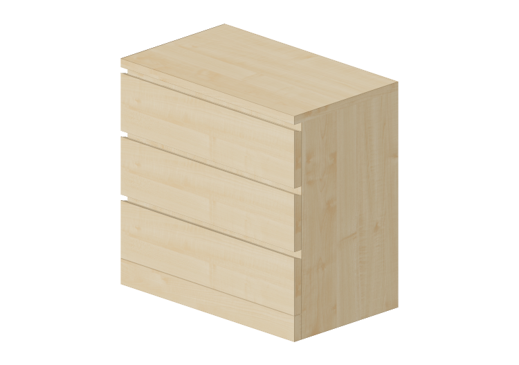 Armoires 3D - Commode en bois - Ikea - Malm - IKEA Armoires 3D - Commode en bois - Ikea - Malm - IKEA