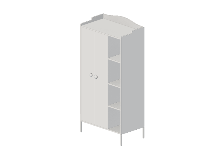 Armários 3D - Armário de madeira envernizada - Ikea -... Armários 3D - Armário de madeira envernizada - Ikea -...