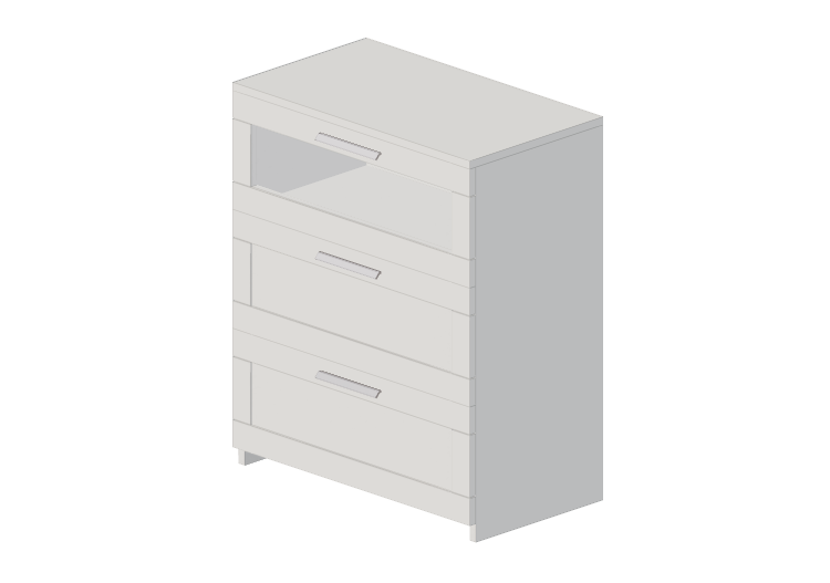 Armários 3D - Cômoda de madeira envernizada - Ikea -... Armários 3D - Cômoda de madeira envernizada - Ikea -...