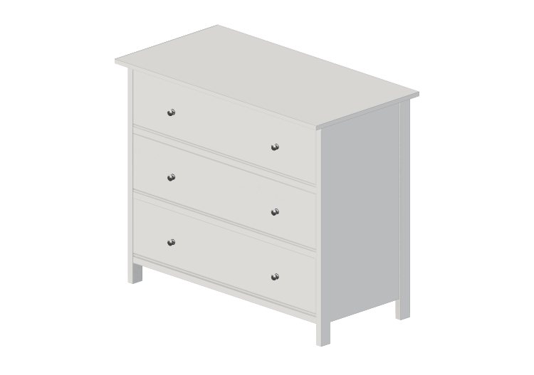 Meubles 3D - Meuble en bois laqué - Ikea - Hemnes - IKEA Meubles 3D - Meuble en bois laqué - Ikea - Hemnes - IKEA