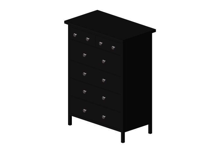 Móveis 3D - Móvel de madeira envernizada - Ikea - Hemnes -... Móveis 3D - Móvel de madeira envernizada - Ikea - Hemnes -...