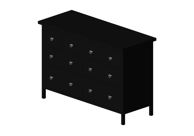 Móveis 3D - Móvel de madeira envernizada - Ikea - Hemnes -... Móveis 3D - Móvel de madeira envernizada - Ikea - Hemnes -...