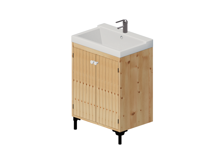 Lavabos 3D - Mueble con lavabo de madera - Ikea - Silverån... Lavabos 3D - Mueble con lavabo de madera - Ikea - Silverån...