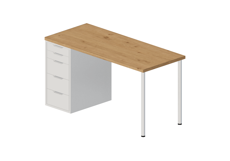 Escritorios 3D - Escritorio de madera - Ikea - Alex -... Escritorios 3D - Escritorio de madera - Ikea - Alex -...