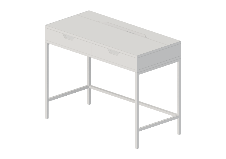 Scrivanie 3D - Scrivania in legno laccato - Ikea - Alex -... Scrivanie 3D - Scrivania in legno laccato - Ikea - Alex -...