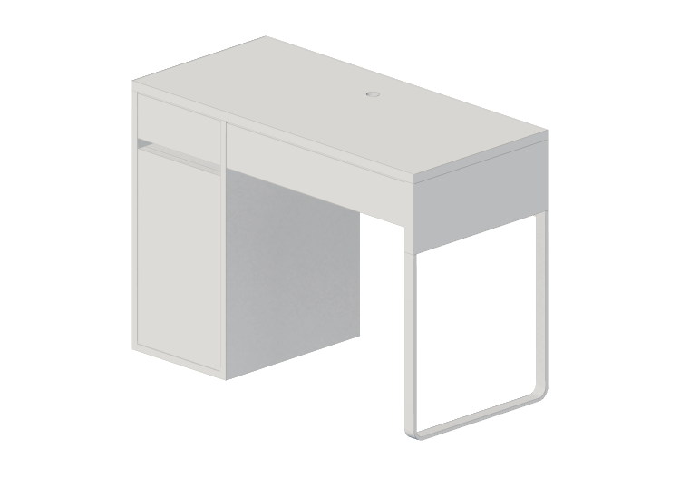 Escritorios 3D - Escritorio de madera lacada - Ikea - Micke... Escritorios 3D - Escritorio de madera lacada - Ikea - Micke...
