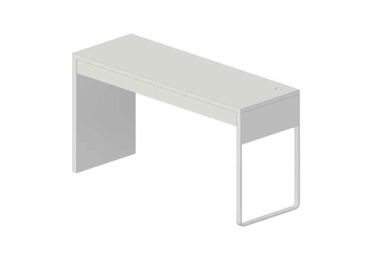 Escritorios 3D - Escritorio de madera lacada - Ikea - Micke... Escritorios 3D - Escritorio de madera lacada - Ikea - Micke...
