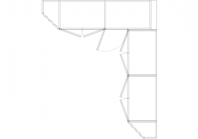 Armários DWG - Armário batentes angular dir 06