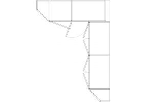 Wardrobes DWG - Corner Wardrobe with Hinged Door Leaf Rt 07