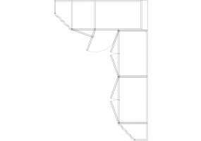 Armários DWG - Armário batentes angular dir 08