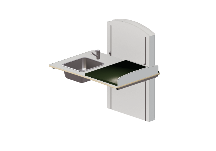 3D Accessories - Changing table with adjustable washbasin -... 3D Accessories - Changing table with adjustable washbasin -...
