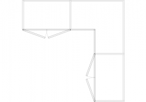 Armários DWG - Armário batentes angular dir 09