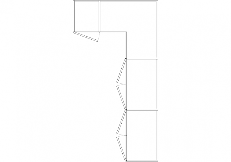 Wardrobes DWG - 带右铰链门扇的墙角衣柜10 - ACCA software