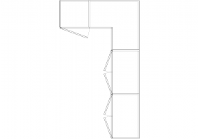 Armários DWG - Armário batentes angular dir 11