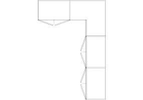 Armários DWG - Armário batentes angular dir 12