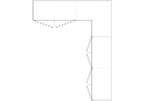Wardrobes DWG - 带右铰链门扇的墙角衣柜13