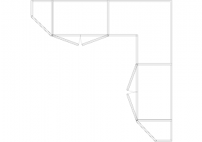 Armários DWG - Armário batentes angular dir 14
