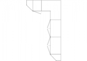 Armários DWG - Armário batentes angular dir 15