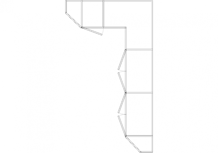 Wardrobes DWG - 带右铰链门扇的墙角衣柜15 - ACCA software