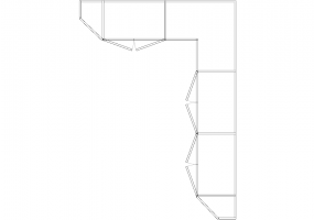 Wardrobes DWG - 带右铰链门扇的墙角衣柜17