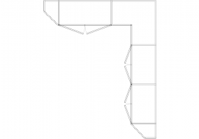 Armários DWG - Armário batentes angular dir 18