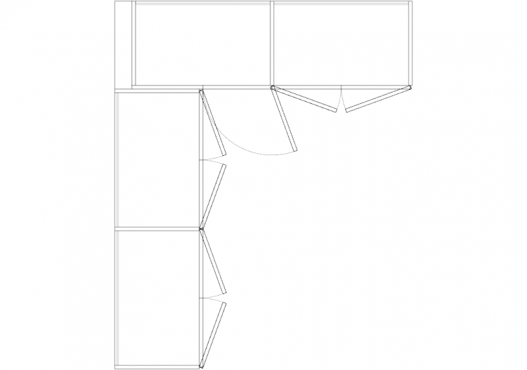 Armarios DWG - Armario batientes angular Izda 01 - ACCA...