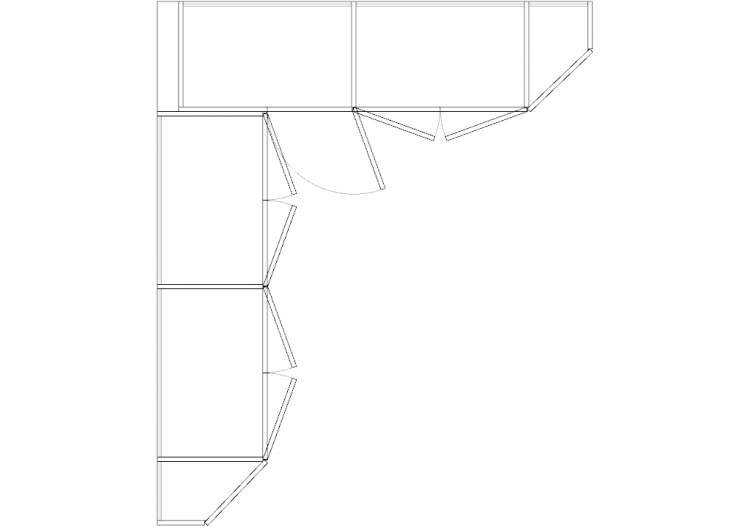 Wardrobes DWG - Corner Wardrobe with Hinged Door Leaf Lt 06...