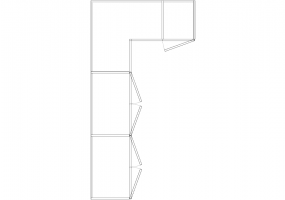 Wardrobes DWG - 带左铰链门扇的墙角衣柜10